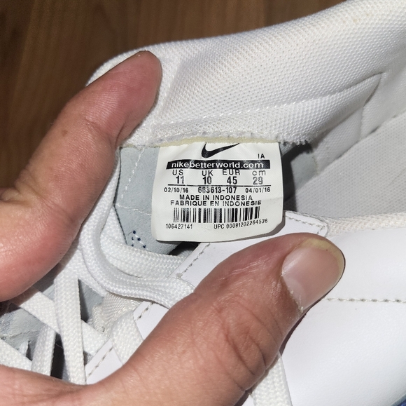 Nike Court Tennis Sneakers Mens Size 11 White And Blue - Picture 8 of 8